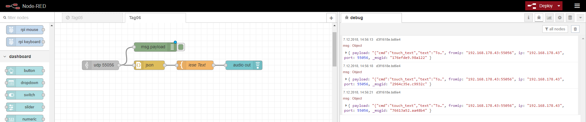 Flow in Node-RED